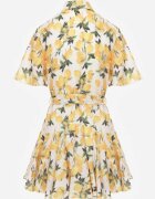 retro & icone Rochie tip cămașă Bej Evazată cu cordon legat și mânecă scurtă Lavialane