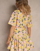 retro & icone Rochie tip cămașă Roz Evazată cu cordon legat și mânecă scurtă Lavialane