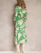 retro & icone Rochie tip cămașă Verde cu centură legată Rume