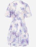 retro & icone Rochie tip portofel cu flori în stil eteric cu strat asimetric Damippe Albastră