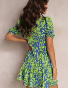 retro & icone Rochie Verde Cloș cu Decolteu petrecut Dahni