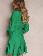retro & icone Rochie Verde Cloș Mini cu Cordon în Talie Evyna