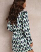 retro & icone Rochie Verde cu elastic în talie Kanne