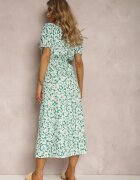 retro & icone Rochie Verde din Bumbac Andrilla