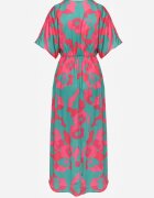 retro & icone Rochie verde evazată maxi cu decupaje Aleri