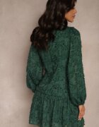 retro & icone Rochie Verde închis cu dantelă cu croială cambrată și decolteu petrecut Nelabine