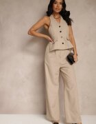 retro & icone Salopetă Bej stil costum cu imitație de vestă Lanirena