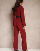 retro & icone Salopetă Cintrată Bordo în stil elegant cu picioare largi Etallina