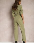 retro & icone Salopetă Verde Utility cu Picioare Lărgi și Cureaua Pireval