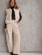retro & icone Vestă Casual din tricot Boucle cu fermoar și buzunare Emasa Bej