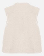 retro & icone Vestă Casual din tricot Boucle cu fermoar și buzunare Emasa Bej