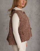 retro & icone Vestă Casual din tricot Boucle cu fermoar și buzunare Emasa Maro