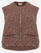 retro & icone Vestă Casual din tricot Boucle cu fermoar și buzunare Emasa Maro