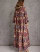  Rochie Bej deschis Evazată cu Imprimeu Paisley cu Mânecă 3/4 Briarwa