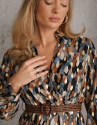  Rochie bleumarin Bancroft cu imprimeu strălucitor