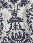  Rochie Bleumarin-Bej Boho din Bumbac cu bretele decorată cu volan Testalaya