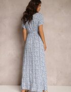  Rochie Cloche Albastră cu cordon și volan decorativ Holm