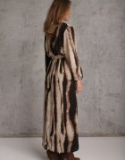  Rochie Evazată Maxi Maro-Neagră cu Decolteu Plic și Cordon din Material Textil Efengia