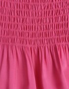  Rochie Fucsia din bumbac cu bretele cu elastic în talie cu croială evazată Holfea