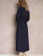  Rochie Granat petrecută cu elastic și curea în talie plisată Kaylina