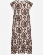  Rochie Maro-Bej Boho din Bumbac cu Bretele Decorată cu Volănaș Testalaya