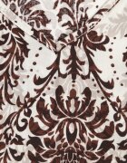  Rochie Maro-Bej Boho din Bumbac cu Bretele Decorată cu Volănaș Testalaya