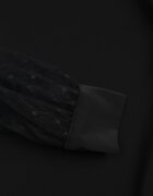  Rochie Neagră Tip Cutie cu Mâneci din Plasă și Curea Elegantă Dannielis