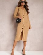  Rochie pulover bej Midi Ehedga