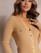  Rochie pulover bej Midi Ehedga