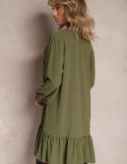  Rochie tip cămașă verde deschis mini Galdra