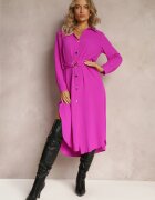  Rochie tip cămașă violetă cu curea Vartivar