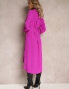  Rochie tip cămașă violetă cu curea Vartivar