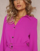  Rochie tip cămașă violetă cu curea Vartivar