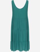 Rochie Verde închis din Bumbac cu Croială Cloș Decorată cu Volane Tessah