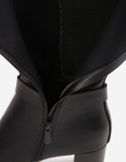 romanciaga Cizme peste genunchi cu toc gros modul elastic în partea superioară și cataramă Jeremine Negre