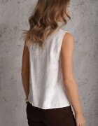 romee's Bluză Albă Boho din Viscoză Fără Mâneci Brodată Melirianne