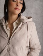 romee's Jachetă matlasată de tranziție bej închis cu glugă detașabilă Olantta