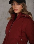 romee's Jachetă Matlasată De tranziție Bordo cu glugă detașabilă Olantta