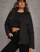 romee's Jachetă Neagră Matlasată De tranziție cu glugă Cinetta