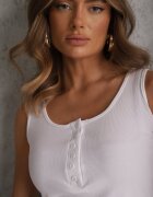 romee's Maiou Alb Din bumbac Reiat Cu nasturi decorativi Bernissa
