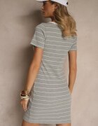 romee's Rochie mulată gri deschis din bumbac cu model în dungi Ralessa