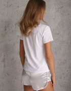 romee's T-shirt din bumbac cu finisaj simplu și croială dreaptă Melamene Alb