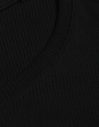 romee's T-shirt Negru cu dungi cu încrețituri laterale Nedala