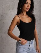 romee's Top de lenjerie Negru din Bumbac cu Dantelă cu Bretele Reglabile Beralisse