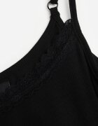 romee's Top de lenjerie Negru din Bumbac cu Dantelă cu Bretele Reglabile Beralisse