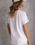 romee's Tricou Alb Basic Oversize din Bumbac Elusis