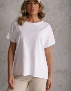romee's Tricou Alb Basic Oversize din Bumbac Elusis