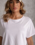 romee's Tricou Alb Basic Oversize din Bumbac Elusis