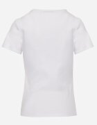 romee's Tricou Alb de Bumbac cu Croială Mulată din Material Reiat Lailya