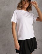 romee's Tricou Alb de Bumbac Decorat Lateral cu Decupaje Brinelle